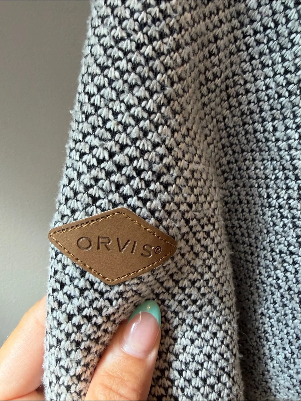 Orvis Men's Gray Sherpa-Lined Quarter-Zip Sweater